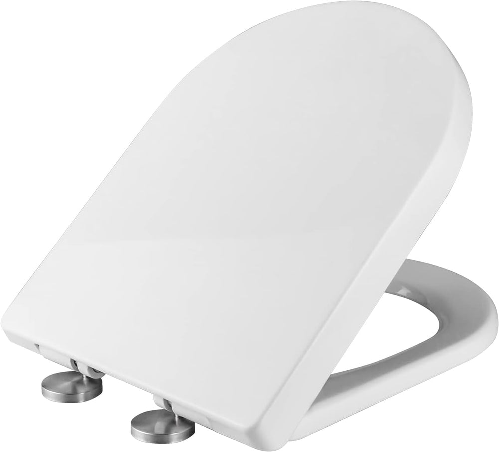 Ibergrif M41001 Toilettensitz, Universal Toilettensitzabdeckung D-Form
