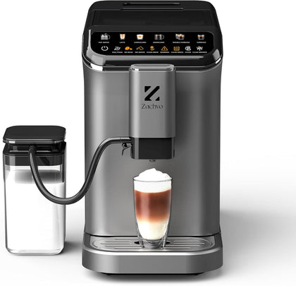 ZACHVO Kaffeevollautomat mit Milchbehälter, 20 Bar, 15-stufiges Mahlwerk, ohne Milchbehälter!