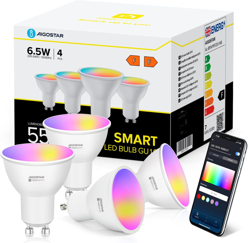 Lampadine Aigostar Smart Alexa GU10 SL2 WIFI LED 6,5 W 555 LM