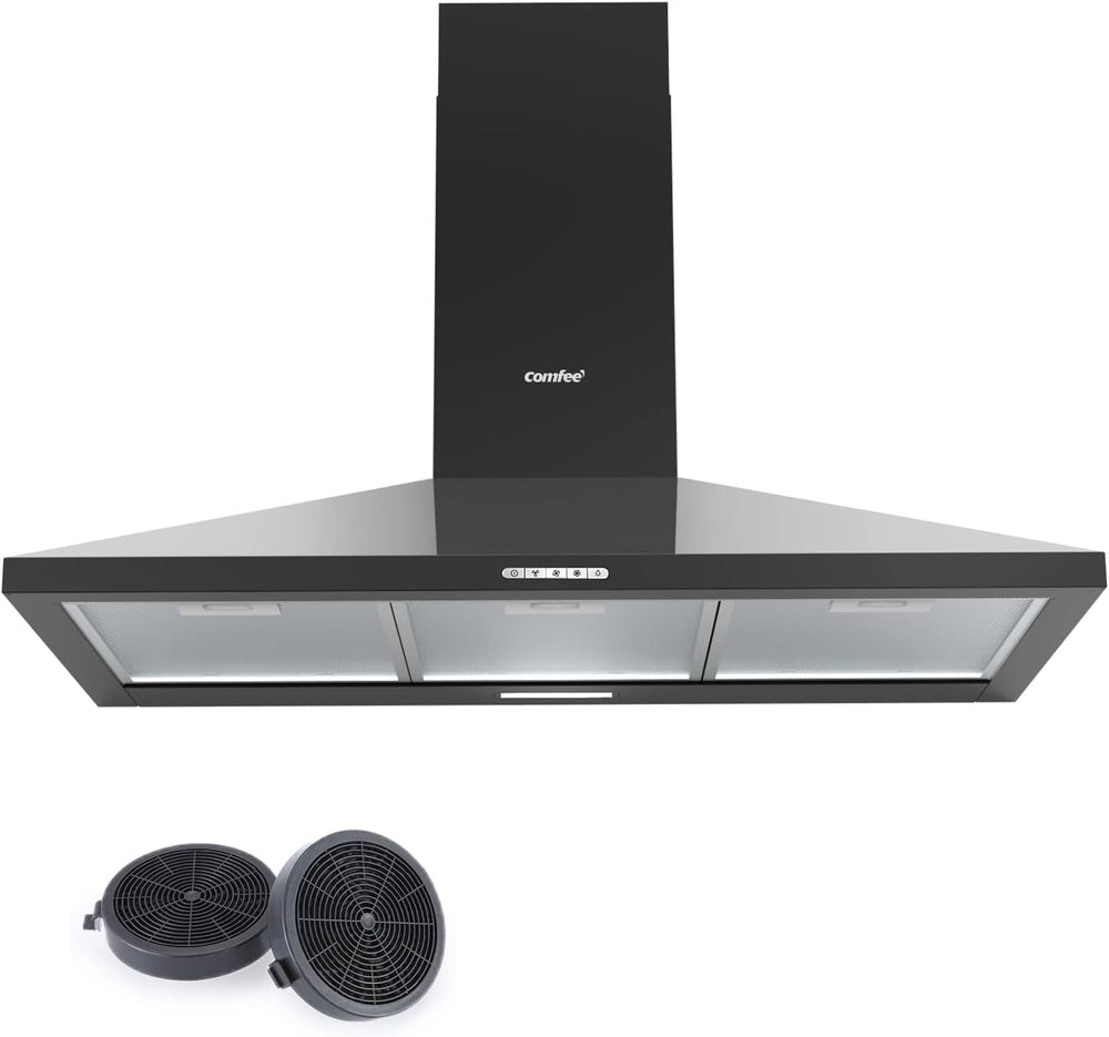 COMFEE' 90 cm Dunstabzugshaube PYRA17B-90 Schwarz