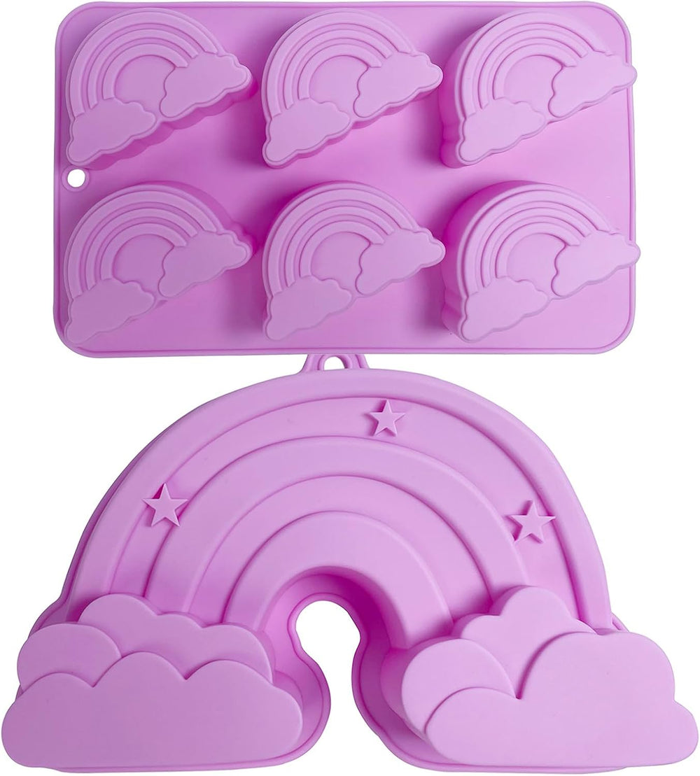 Goldyida 2 pezzi stampi per torte in silicone arcobaleno